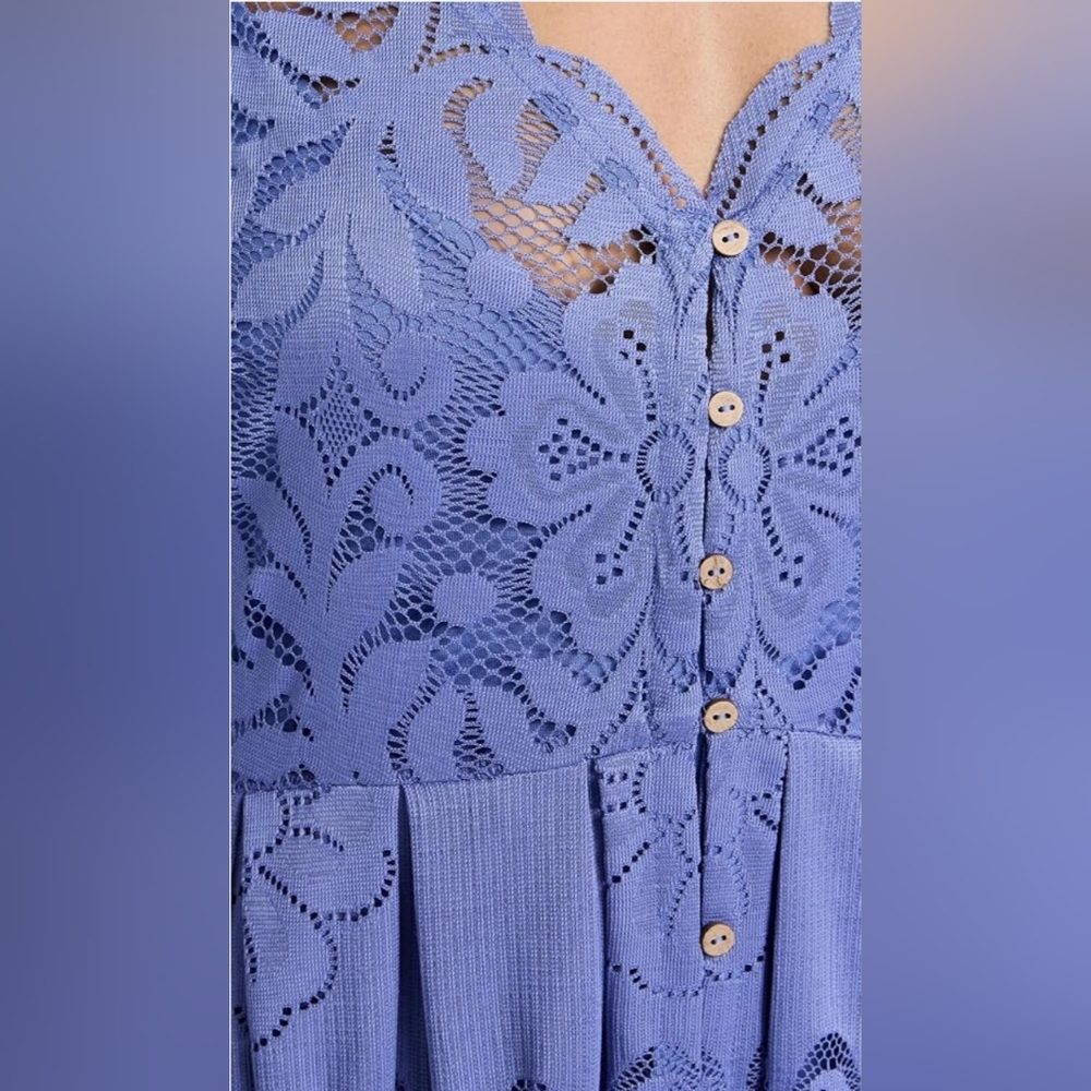 Free People Shadow Dance Midi Persian Jewel Blue Medium #155 Boho Dress - Picture 9 of 16